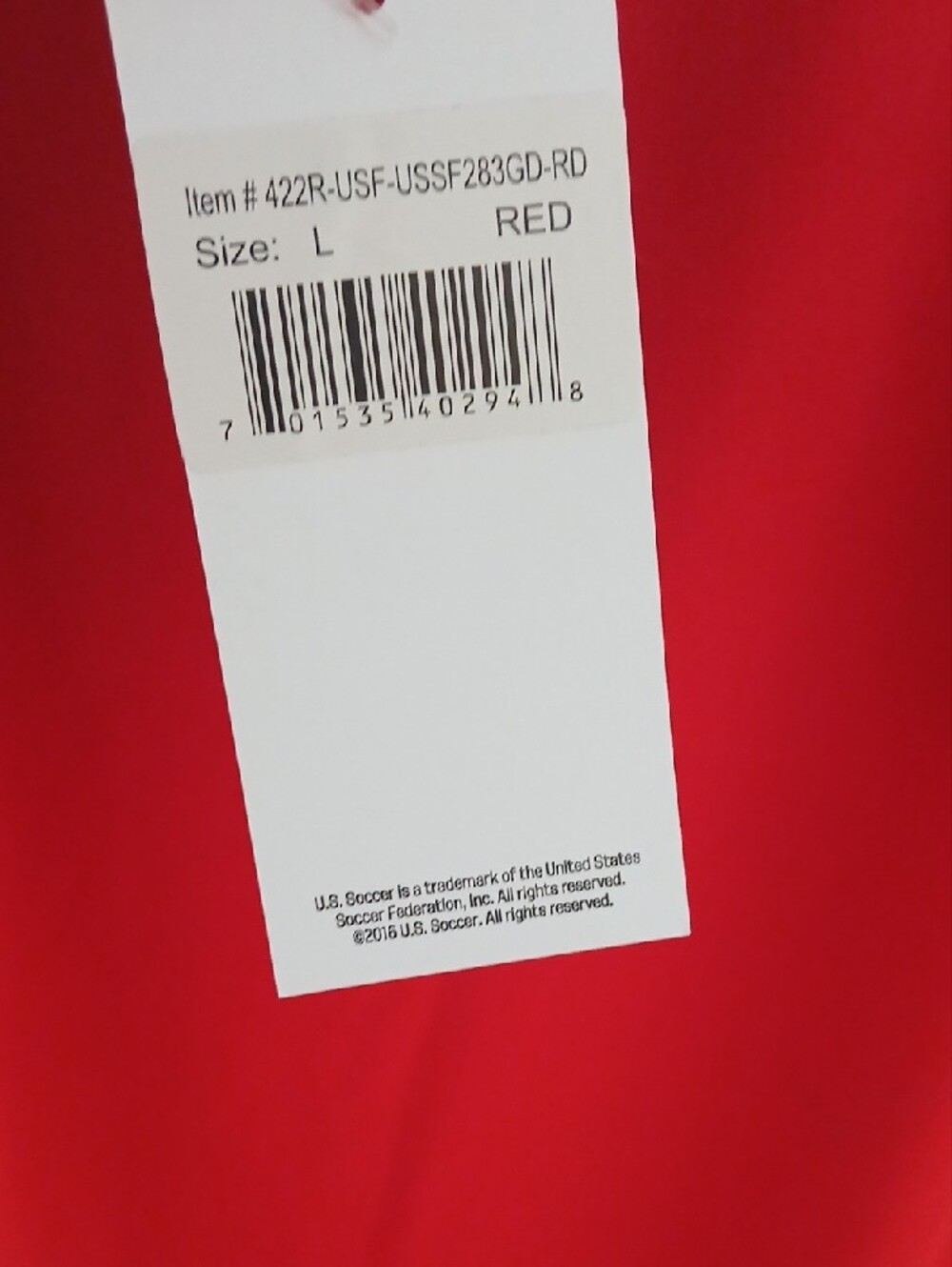 USA Red Soccer Jersey with V-Neck - Picture 4 of 4